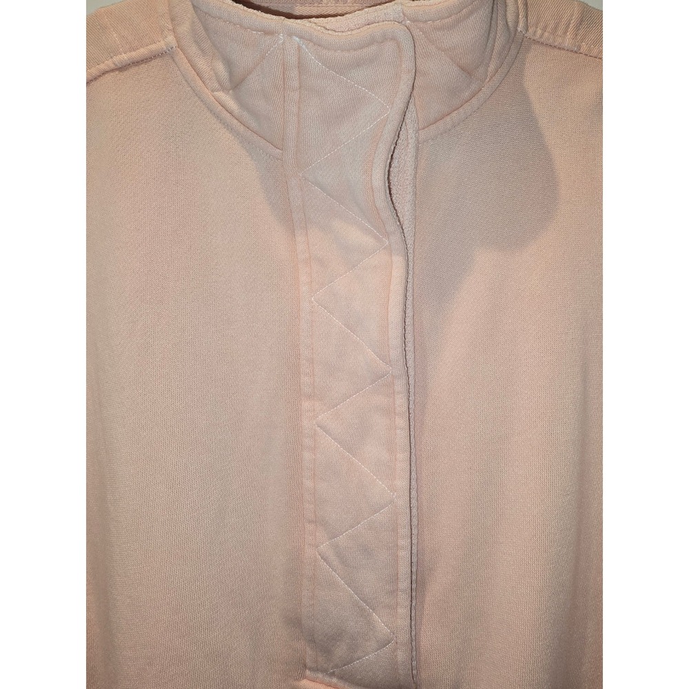 aerie Light Pink Pullover Snap-Tab Funnel Neck Sweatshirt - Picture 3 of 5